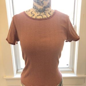 Pink stripped short sleeve top